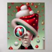 Funny Surreal Santa Hat Character Poster (Voorkant)