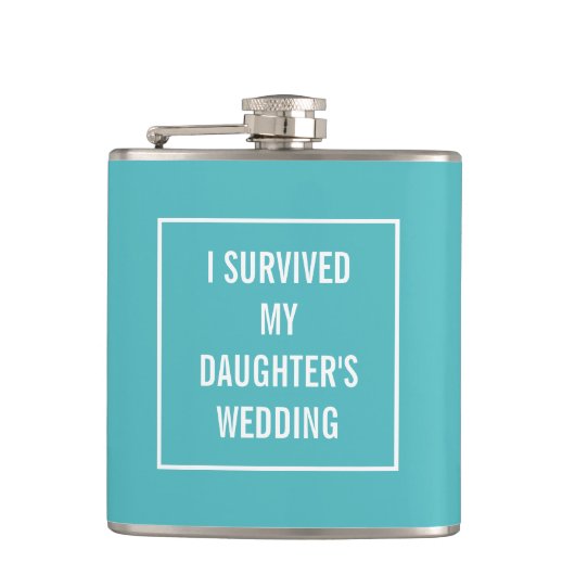 Funny Survived Daughter's Wedding Aqua and White Heupfles (Voorkant)