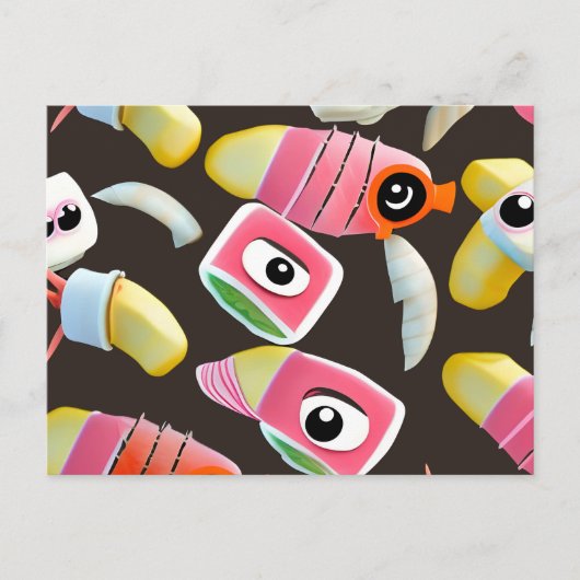 Funny Sushi Briefkaart (Voorkant)