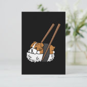 Funny Sushi Bulldog Bedankkaart (Staand voorkant)