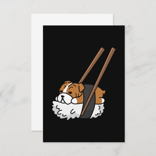 Funny Sushi Bulldog Bedankkaart (Voorkant / Achterkant)