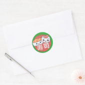Funny Sushi Cartoon Design Ronde Sticker (Envelop)