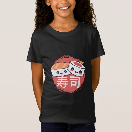 Funny Sushi Cartoon Design T-shirt (Voorkant)