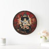 Funny Sushi Cat Japanese Ramen Kitchen Grote Klok (Huis)