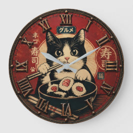 Funny Sushi Cat Japanese Ramen Kitchen Grote Klok