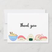 Funny Sushi in Kawaii Style Bedankkaart (Achterkant)