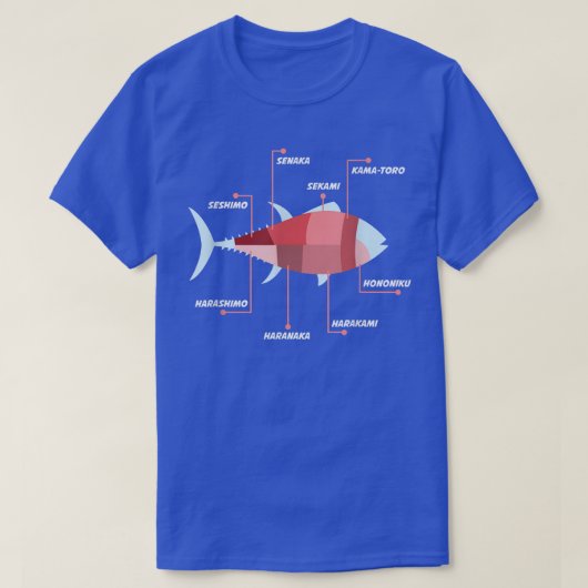 FUNNY SUSHI  Japanese Fish Anatomy Food Gift  T-shirt (Design voorkant)