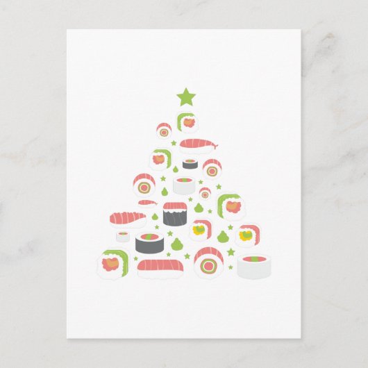 Funny Sushi Lovers kerstboom Voeg tekst toe Briefkaart (Voorkant)