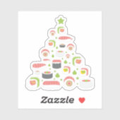Funny Sushi Lovers kerstboom Voeg tekst toe Sticker (Vel)