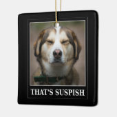 Funny Suspish Dog Meme Keramisch Ornament (Links)