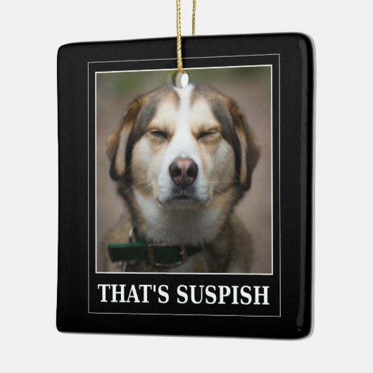 Funny Suspish Dog Meme Keramisch Ornament (Links)