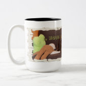 Funny suwsy Chocolate Lab met speelgoedfoto's Tweekleurige Koffiemok (Links)