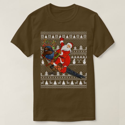 Funny Swallow Bird Lover Santa Riding Swallow Ugly T-shirt (Design voorkant)