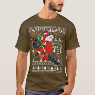 Funny Swallow Bird Lover Santa Riding Swallow Ugly T-shirt