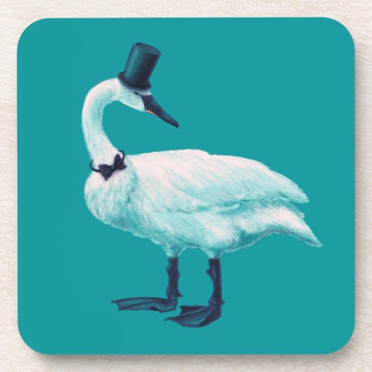 Funny Swan Birdwatch Bier Onderzetter (Voorkant)