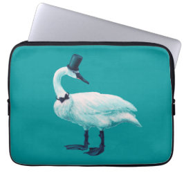 Funny Swan Birdwatch Laptop Sleeve