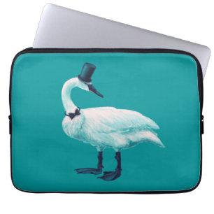 Funny Swan Birdwatch Laptop Sleeve