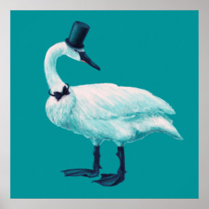 Funny Swan Birdwatch Poster