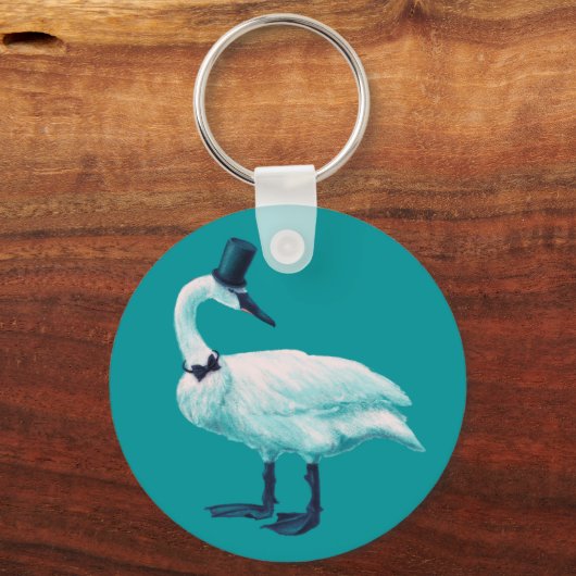 Funny Swan Birdwatch Sleutelhanger (Voorkant)