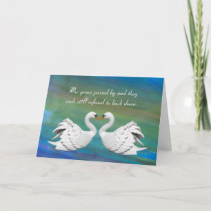 Funny Swan Heart Jubileum Card Kaart