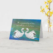 Funny Swan Heart Jubileum Kaart (Gele Bloem)