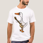 Funny Swan Play Banjo Cartoon T-shirt (Voorkant)