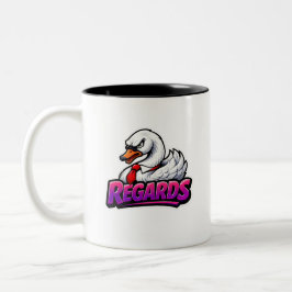 Funny Swan Regards Office Sarcasm Coffee Mug Tweekleurige Koffiemok
