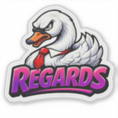 Funny Swan Regards Office Sarcasm Sticker (Voorkant)