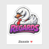 Funny Swan Regards Office Sarcasm Sticker (Vel)
