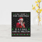 Funny Sweater I Want For Christmas 8 Ball And 2 Mi Kaart (Gele Bloem)