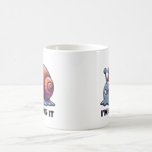 Funny Sweaty Snail Mug – “I’m Doing It” Motivation Koffiemok (Center)