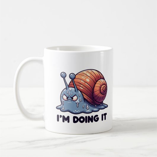 Funny Sweaty Snail Mug – “I’m Doing It” Motivation Koffiemok (Links)