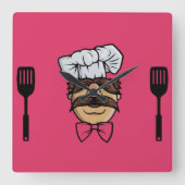 Funny Swedish Chef Vierkante Klok (Voorkant)