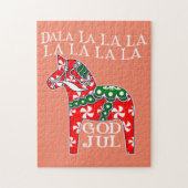 Funny Swedish KerstGod Jul Dala Horse Dalahos Legpuzzel (Verticaal)