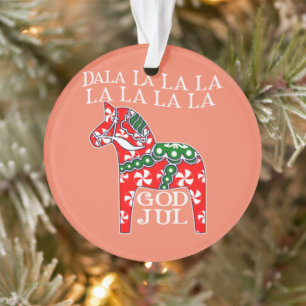 Funny Swedish KerstGod Jul Dala Horse Dalahos Ornament