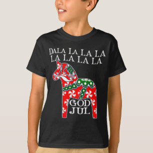 Funny Swedish KerstGod Jul Dala Horse Dalahos T-shirt