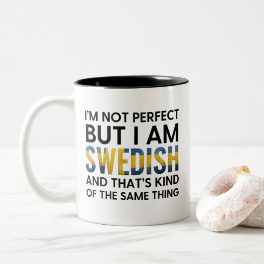 Funny Swedish Tweekleurige Koffiemok (Met donut)