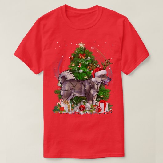 Funny Swedish Vallhund-kerstboom Light Pajama T-shirt (Design voorkant)