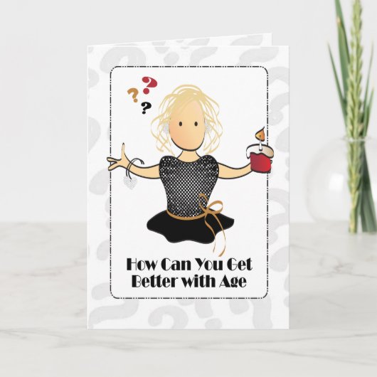 Funny Sweet 60th Birthday Vrouw Cartoon Modern Kaart (Voorkant)