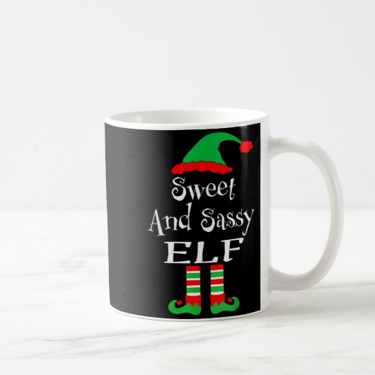 Funny Sweet And Sy Elf Shirt Xmas Family Matching Koffiemok (Rechts)