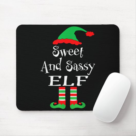 Funny Sweet And Sy Elf Shirt Xmas Family Matching Muismat (Met muis)
