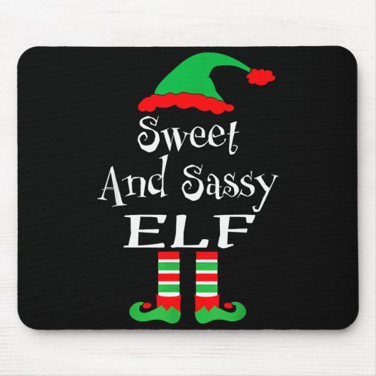 Funny Sweet And Sy Elf Shirt Xmas Family Matching Muismat (Voorkant)
