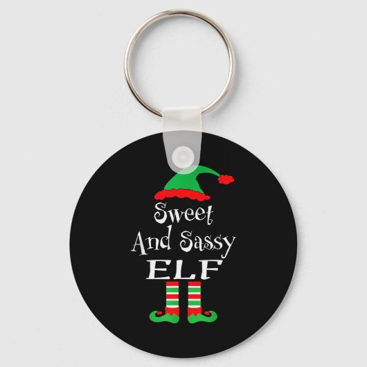 Funny Sweet And Sy Elf Shirt Xmas Family Matching Sleutelhanger (Voorkant)