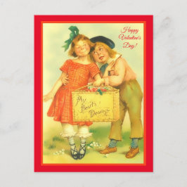 Funny Sweet Boy and Girl Happy Valentine Day Briefkaart