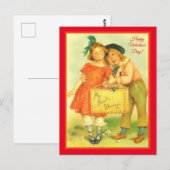 Funny Sweet Boy and Girl Happy Valentine Day Briefkaart (Voorkant / Achterkant)