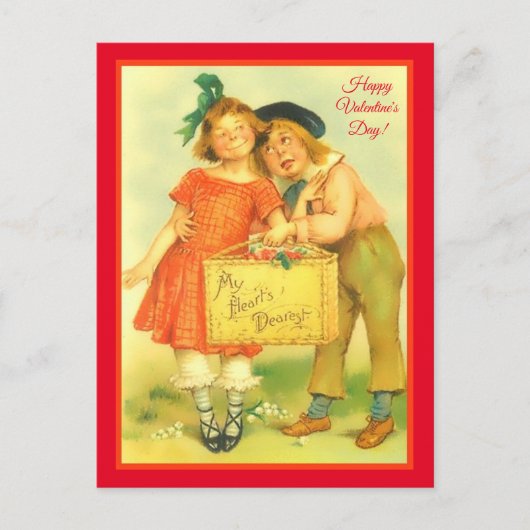Funny Sweet Boy and Girl Happy Valentine Day Briefkaart (Voorkant)
