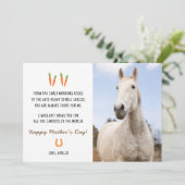 Funny Sweet Horse Happy Mothers Day Kaart (Staand voorkant)