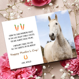 Funny Sweet Horse Happy Mothers Day Kaart