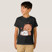Funny Sweet Kawaii Kp Bear Panda Hugging Couple Lo T-shirt (Voorkant volledig)