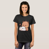 Funny Sweet Kawaii Kp Bear Panda Hugging Couple Lo T-shirt (Voorkant volledig)